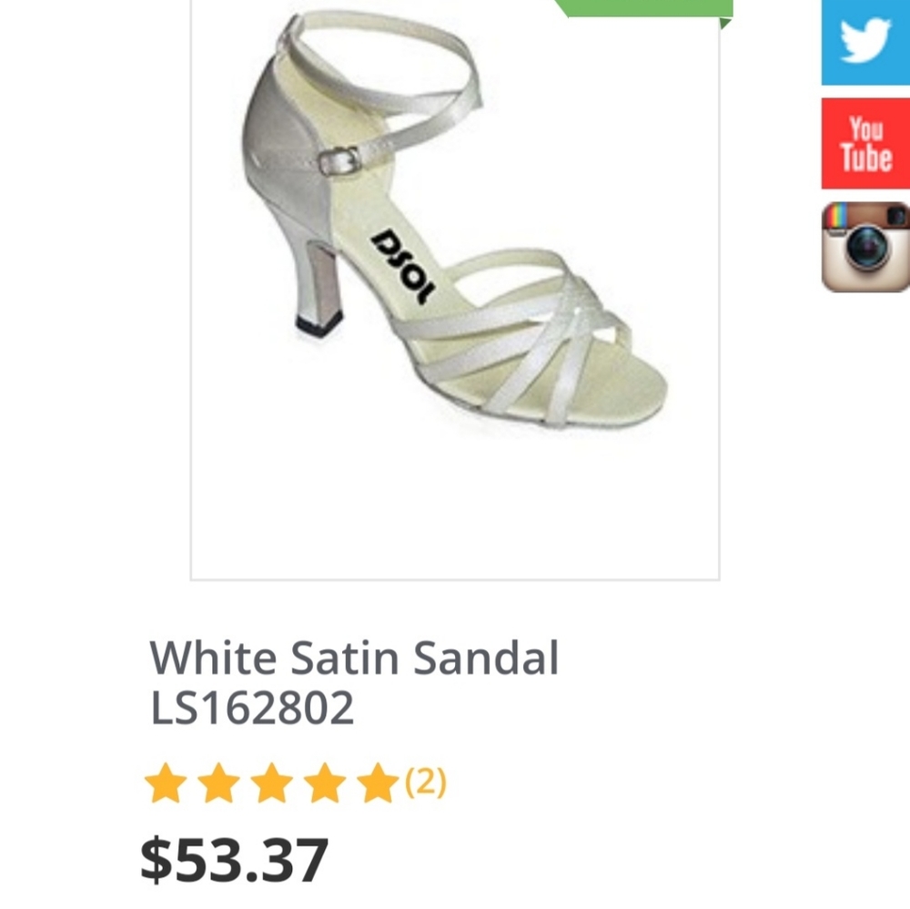 DSOL White, Sandle Dance Shoes